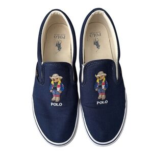 POLO RALPH LAUREN Men's Keaton Polo Bear Slip-On Sneakers Size 12 US  Navy Blue